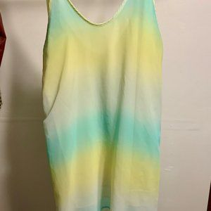 Tobi Sheer Tie Dye High to Low Dress